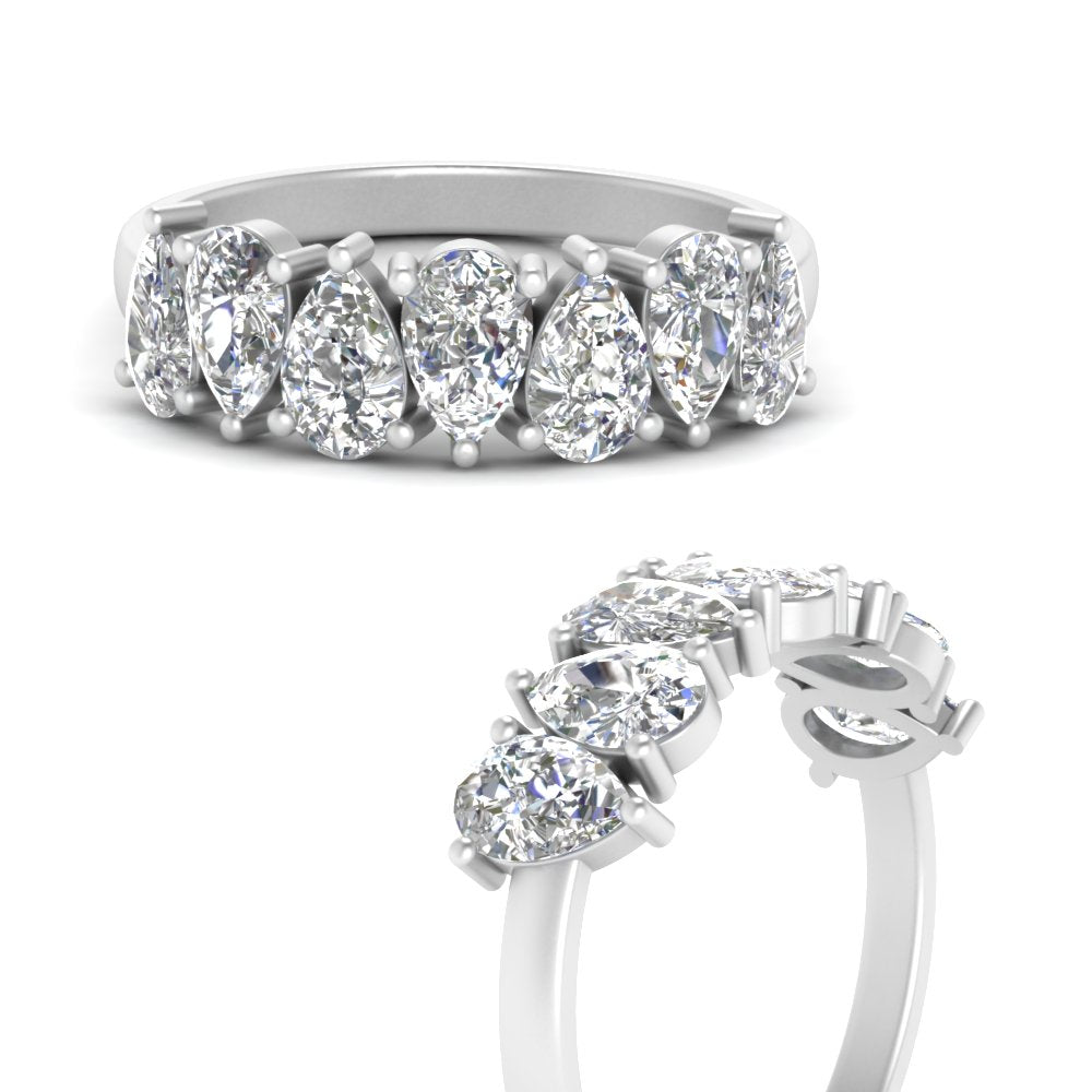 1.75 Carat Teardrop Wedding Band Diamond