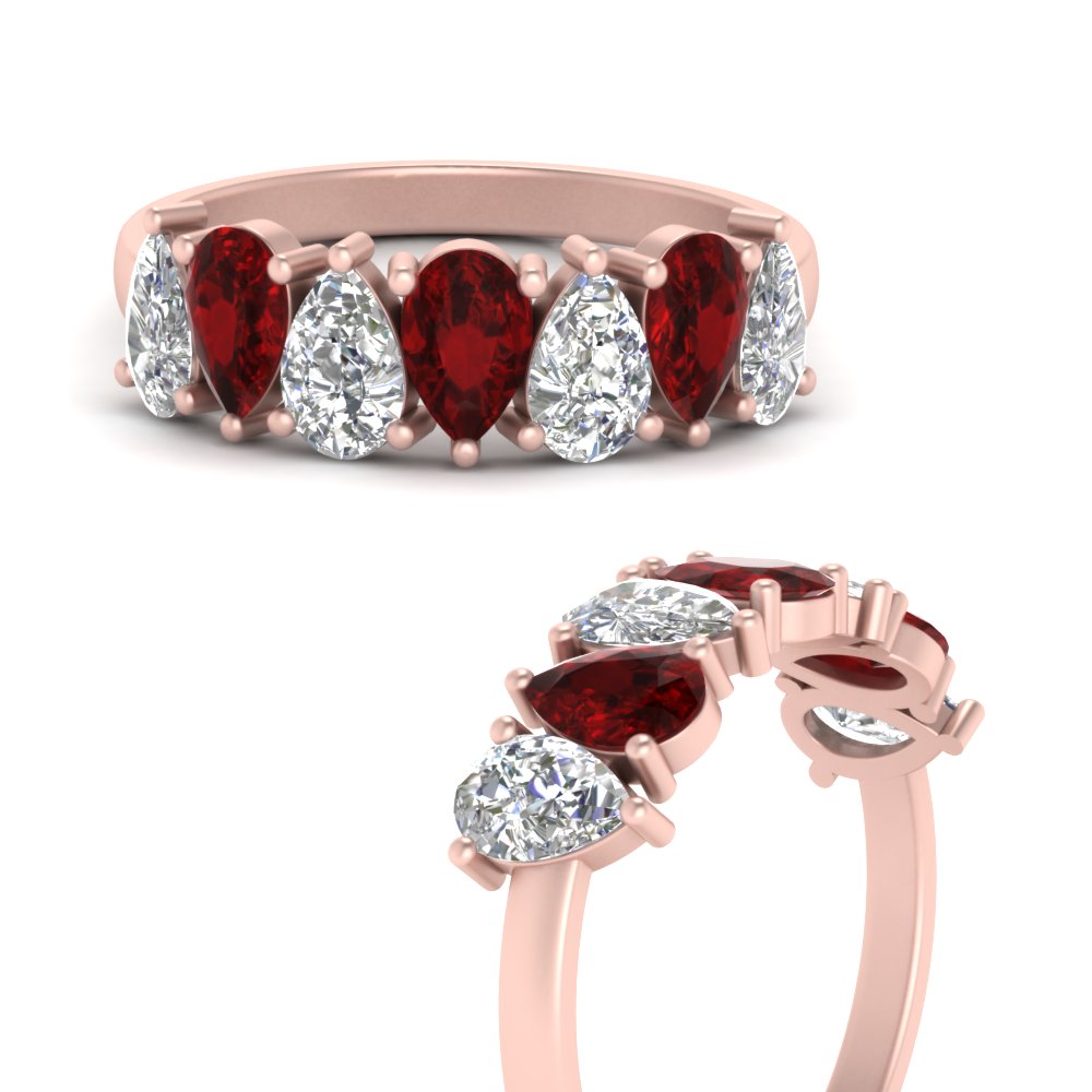 1.75 Carat Teardrop Wedding Band Diamond