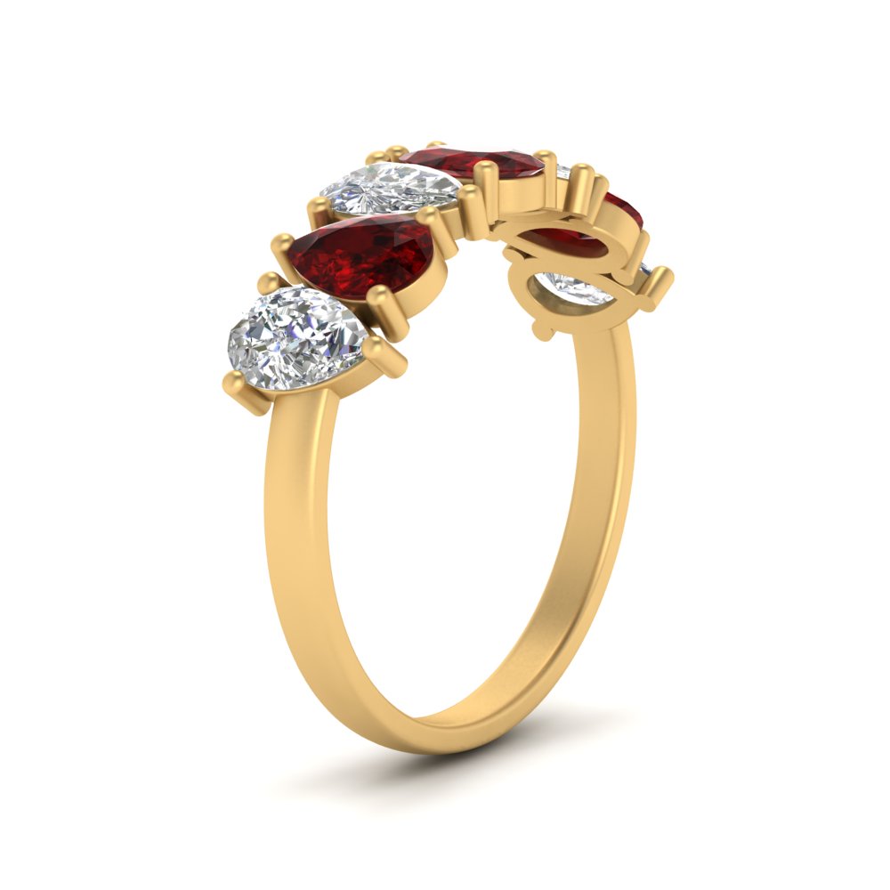 1.75 Carat Teardrop Wedding Band Diamond