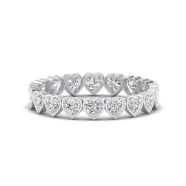 1.80 Ct. Heart Diamond Bezel Eternity Ring