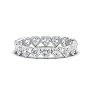 1.80 Ct. Heart Diamond Bezel Eternity Ring