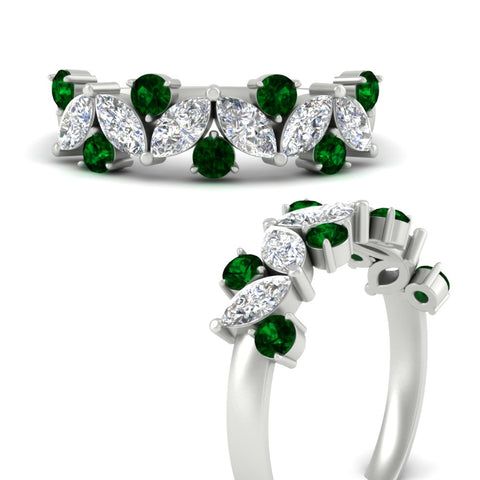 1.85-ct-vintage-emerald-wedding-bands-for-women-in-white-gold-FDWB2308GEMGR-1.85CT-NL-WG