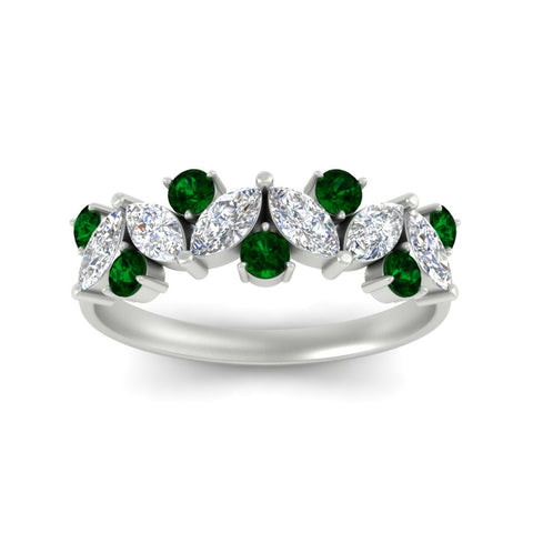 1.85-ct-vintage-emerald-wedding-bands-for-women-in-white-gold-FDWB2308GEMGR-1.85CT-NL-WG