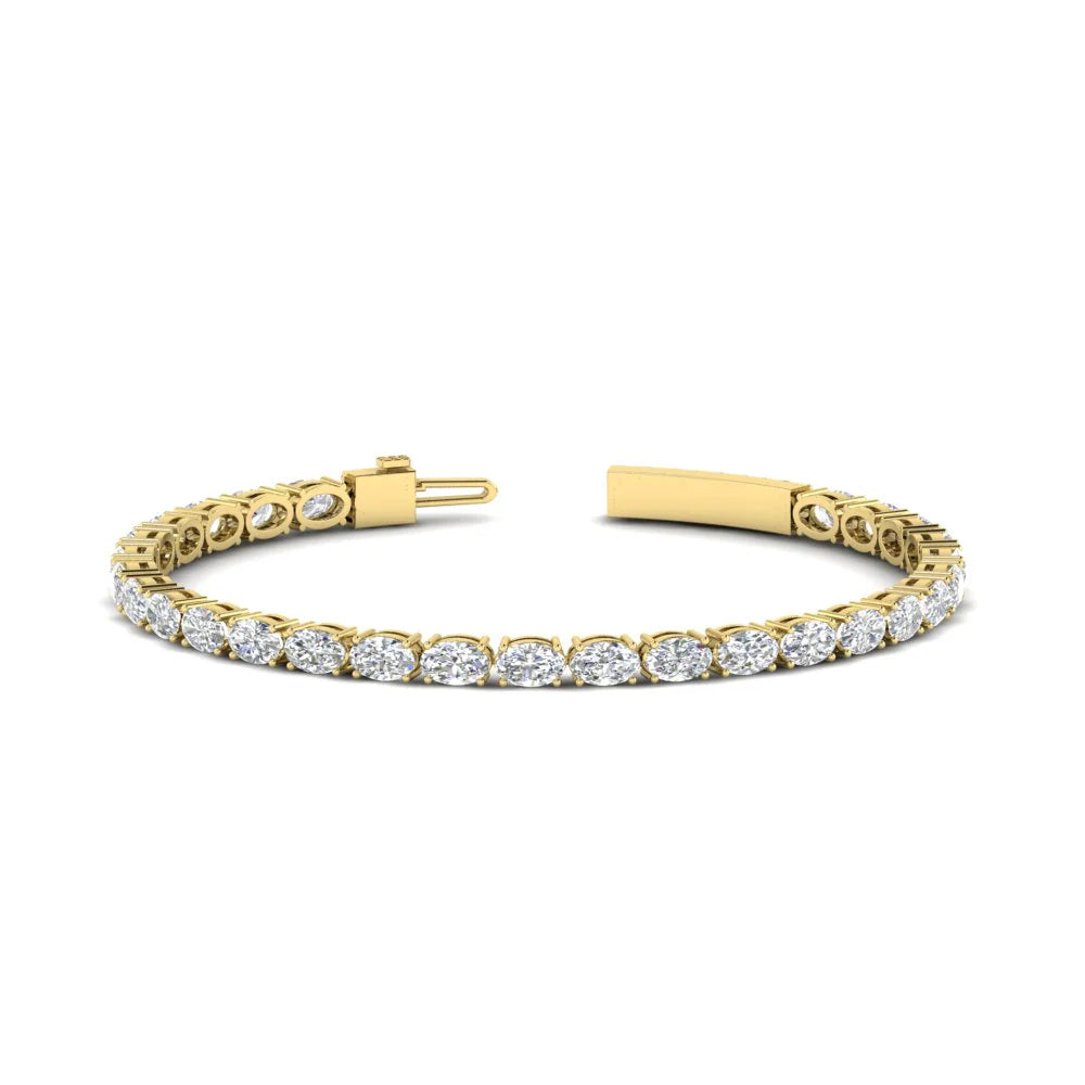 Oval Diamond Basket Tennis Bracelet