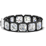 Load image into Gallery viewer, 10-carat-bezel-set-asscher-cut-eternity-band-in-black-gold-FDEWB10567AS-10.00CT-NL-BG