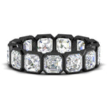 Load image into Gallery viewer, 10-carat-bezel-set-asscher-cut-eternity-band-in-black-gold-FDEWB10567AS-10.00CT-NL-BG