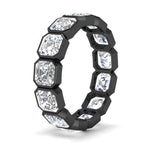 Load image into Gallery viewer, 10-carat-bezel-set-asscher-cut-eternity-band-in-black-gold-FDEWB10567AS-10.00CT-NL-BG