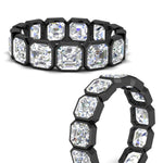 Load image into Gallery viewer, 10-carat-bezel-set-asscher-cut-eternity-band-in-black-gold-FDEWB10567AS-10.00CT-NL-BG