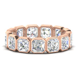 Load image into Gallery viewer, 10-carat-bezel-set-asscher-cut-eternity-band-in-rose-gold-FDEWB10567AS-10.00CT-NL-RG
