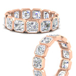 Load image into Gallery viewer, 10-carat-bezel-set-asscher-cut-eternity-band-in-rose-gold-FDEWB10567AS-10.00CT-NL-RG