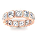 Load image into Gallery viewer, 10-carat-bezel-set-asscher-cut-eternity-band-in-rose-gold-FDEWB10567AS-10.00CT-NL-RG