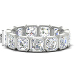 Load image into Gallery viewer, 10-carat-bezel-set-asscher-cut-eternity-band-in-white-gold-FDEWB10567AS-10.00CT-NL-WG