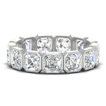 Load image into Gallery viewer, 10-carat-bezel-set-asscher-cut-eternity-band-in-white-gold-FDEWB10567AS-10.00CT-NL-WG