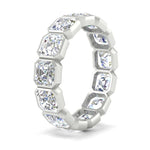 Load image into Gallery viewer, 10-carat-bezel-set-asscher-cut-eternity-band-in-white-gold-FDEWB10567AS-10.00CT-NL-WG