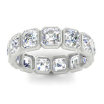 Load image into Gallery viewer, 10-carat-bezel-set-asscher-cut-eternity-band-in-white-gold-FDEWB10567AS-10.00CT-NL-WG
