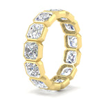Load image into Gallery viewer, 10-carat-bezel-set-asscher-cut-eternity-band-in-yellow-gold-FDEWB10567AS-10.00CT-NL-YG
