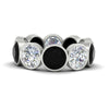 Load image into Gallery viewer, 10-carat-bezel-set-round-diamond-eternity-band-with-black-diamond-in-white-gold-FDEWB10558ROGBLACKANGLE3-10.00CT-NL-WG