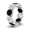 Load image into Gallery viewer, 10-carat-bezel-set-round-diamond-eternity-band-with-black-diamond-in-white-gold-FDEWB10558ROGBLACKANGLE3-10.00CT-NL-WG