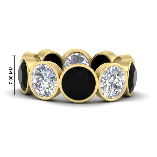 10-carat-bezel-set-round-diamond-eternity-band-with-black-diamond-in-yellow-gold-FDEWB10558ROGBLACKANGLE3-10.00CT-NL-YG