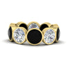 Load image into Gallery viewer, 10-carat-bezel-set-round-diamond-eternity-band-with-black-diamond-in-yellow-gold-FDEWB10558ROGBLACKANGLE3-10.00CT-NL-YG