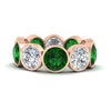 Load image into Gallery viewer, 10-carat-bezel-set-round-diamond-eternity-band-with-emerald-in-rose-gold-FDEWB10558ROGEMGRANGLE3-10.00CT-NL-RG