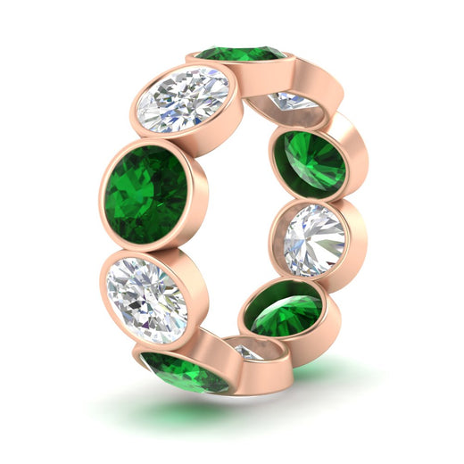 10-carat-bezel-set-round-diamond-eternity-band-with-emerald-in-rose-gold-FDEWB10558ROGEMGRANGLE3-10.00CT-NL-RG