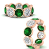Load image into Gallery viewer, 10-carat-bezel-set-round-diamond-eternity-band-with-emerald-in-rose-gold-FDEWB10558ROGEMGRANGLE3-10.00CT-NL-RG