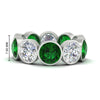 Load image into Gallery viewer, 10-carat-bezel-set-round-diamond-eternity-band-with-emerald-in-white-gold-FDEWB10558ROGEMGRANGLE3-10.00CT-NL-WG
