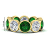 Load image into Gallery viewer, 10-carat-bezel-set-round-diamond-eternity-band-with-emerald-in-yellow-gold-FDEWB10558ROGEMGRANGLE3-10.00CT-NL-YG