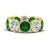 Load image into Gallery viewer, 10-carat-bezel-set-round-diamond-eternity-band-with-emerald-in-yellow-gold-FDEWB10558ROGEMGRANGLE3-10.00CT-NL-YG