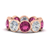 Load image into Gallery viewer, 10-carat-bezel-set-round-diamond-eternity-band-with-pink-sapphire-in-rose-gold-FDEWB10558ROGSADRPIANGLE3-10.00CT-NL-RG
