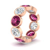 Load image into Gallery viewer, 10-carat-bezel-set-round-diamond-eternity-band-with-pink-sapphire-in-rose-gold-FDEWB10558ROGSADRPIANGLE3-10.00CT-NL-RG
