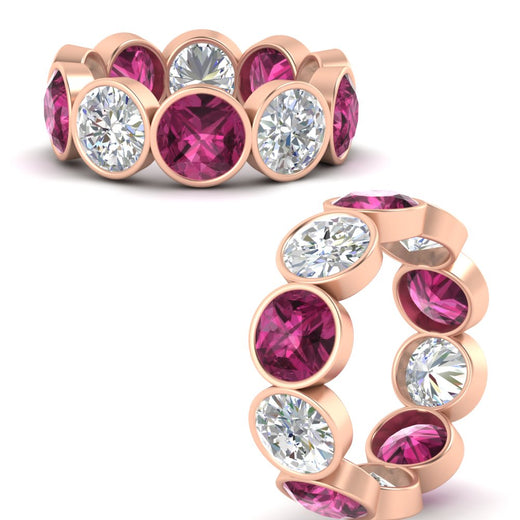10-carat-bezel-set-round-diamond-eternity-band-with-pink-sapphire-in-rose-gold-FDEWB10558ROGSADRPIANGLE3-10.00CT-NL-RG