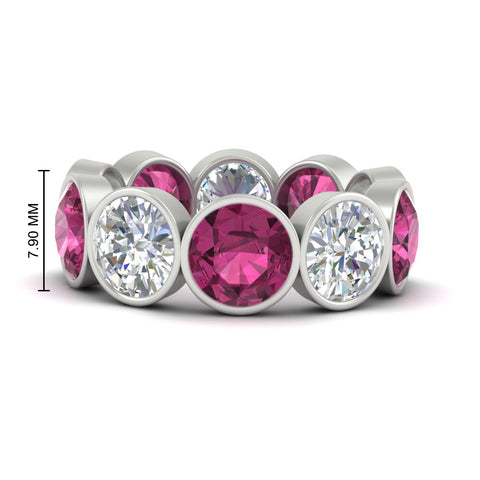 10-carat-bezel-set-round-diamond-eternity-band-with-pink-sapphire-in-white-gold-FDEWB10558ROGSADRPIANGLE3-10.00CT-NL-WG
