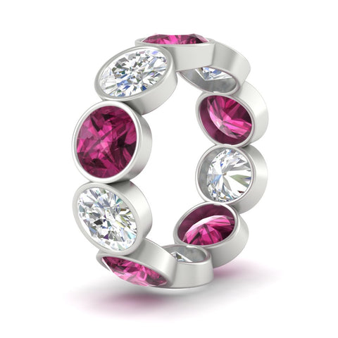 10-carat-bezel-set-round-diamond-eternity-band-with-pink-sapphire-in-white-gold-FDEWB10558ROGSADRPIANGLE3-10.00CT-NL-WG