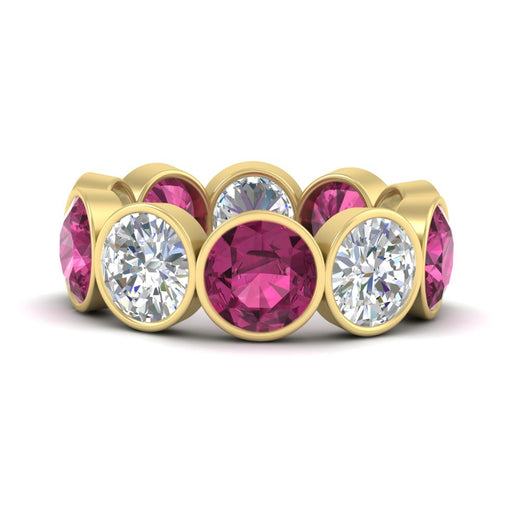 10-carat-bezel-set-round-diamond-eternity-band-with-pink-sapphire-in-yellow-gold-FDEWB10558ROGSADRPIANGLE3-10.00CT-NL-YG