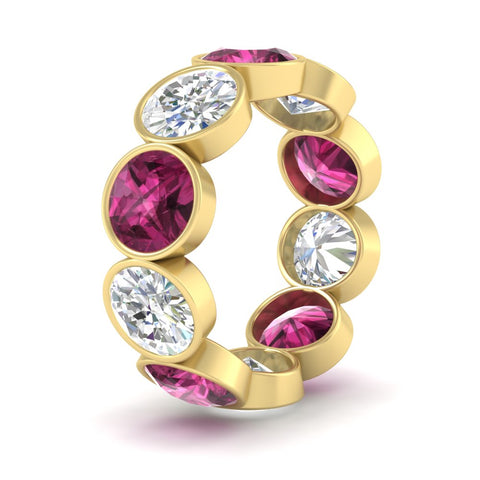 10-carat-bezel-set-round-diamond-eternity-band-with-pink-sapphire-in-yellow-gold-FDEWB10558ROGSADRPIANGLE3-10.00CT-NL-YG