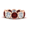Load image into Gallery viewer, 10-carat-bezel-set-round-diamond-eternity-band-with-ruby-in-rose-gold-FDEWB10558ROGRUDRANGLE3-10.00CT-NL-RG