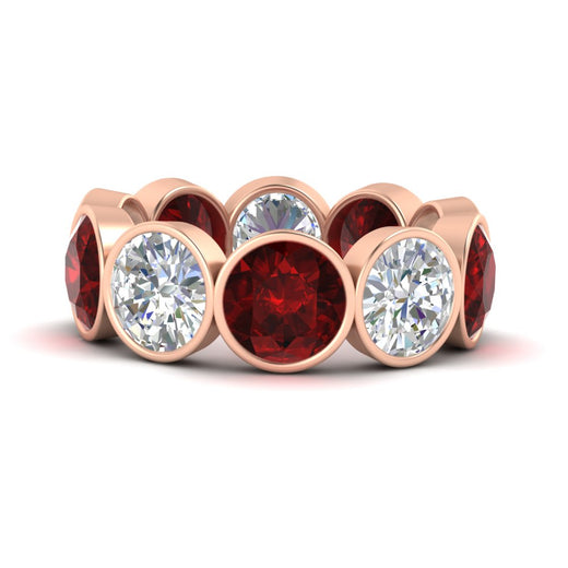 10-carat-bezel-set-round-diamond-eternity-band-with-ruby-in-rose-gold-FDEWB10558ROGRUDRANGLE3-10.00CT-NL-RG