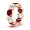 Load image into Gallery viewer, 10-carat-bezel-set-round-diamond-eternity-band-with-ruby-in-rose-gold-FDEWB10558ROGRUDRANGLE3-10.00CT-NL-RG