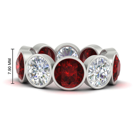 10-carat-bezel-set-round-diamond-eternity-band-with-ruby-in-white-gold-FDEWB10558ROGRUDRANGLE3-10.00CT-NL-WG