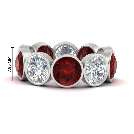 10-carat-bezel-set-round-diamond-eternity-band-with-ruby-in-white-gold-FDEWB10558ROGRUDRANGLE3-10.00CT-NL-WG