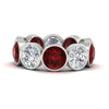 Load image into Gallery viewer, 10-carat-bezel-set-round-diamond-eternity-band-with-ruby-in-white-gold-FDEWB10558ROGRUDRANGLE3-10.00CT-NL-WG