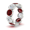 Load image into Gallery viewer, 10-carat-bezel-set-round-diamond-eternity-band-with-ruby-in-white-gold-FDEWB10558ROGRUDRANGLE3-10.00CT-NL-WG