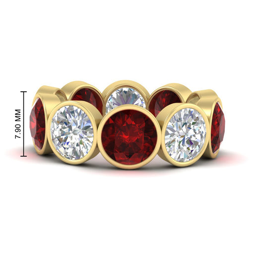 10-carat-bezel-set-round-diamond-eternity-band-with-ruby-in-yellow-gold-FDEWB10558ROGRUDRANGLE3-10.00CT-NL-YG