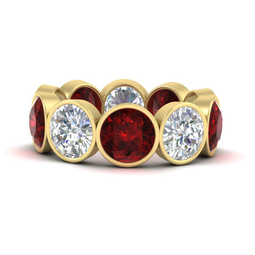 10-carat-bezel-set-round-diamond-eternity-band-with-ruby-in-yellow-gold-FDEWB10558ROGRUDRANGLE3-10.00CT-NL-YG