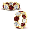 Load image into Gallery viewer, 10-carat-bezel-set-round-diamond-eternity-band-with-ruby-in-yellow-gold-FDEWB10558ROGRUDRANGLE3-10.00CT-NL-YG