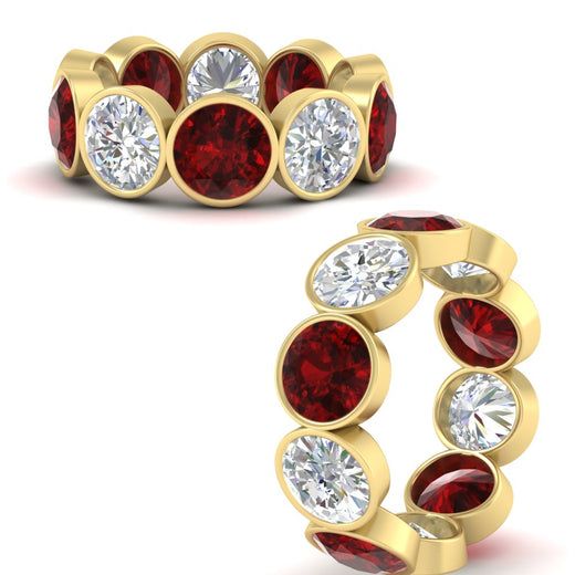 10-carat-bezel-set-round-diamond-eternity-band-with-ruby-in-yellow-gold-FDEWB10558ROGRUDRANGLE3-10.00CT-NL-YG