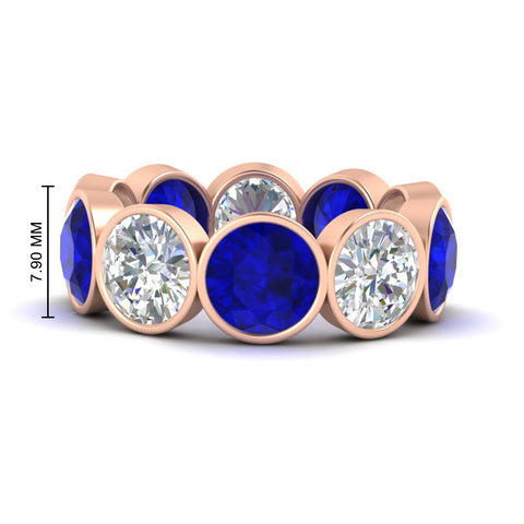 10-carat-bezel-set-round-diamond-eternity-band-with-sapphire-in-rose-gold-FDEWB10558ROGSABLANGLE3-10.00CT-NL-RG