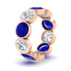 Load image into Gallery viewer, 10-carat-bezel-set-round-diamond-eternity-band-with-sapphire-in-rose-gold-FDEWB10558ROGSABLANGLE3-10.00CT-NL-RG